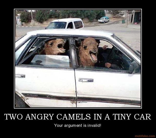 Angry Camels in the Car Motivational Poster