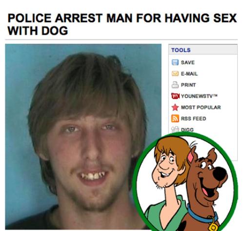 Police arrest man for having sex with dog shaggy look-alike