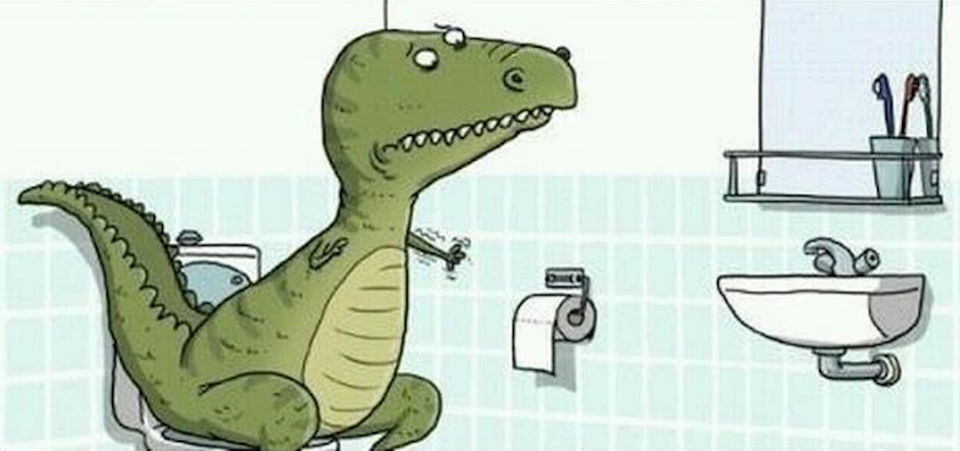 T-Rex Reaching for Toilet Paper