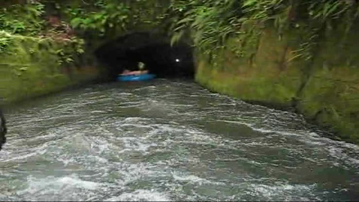 Tubing through the irrigation channel in Hawaii.<br>The water is frigid!